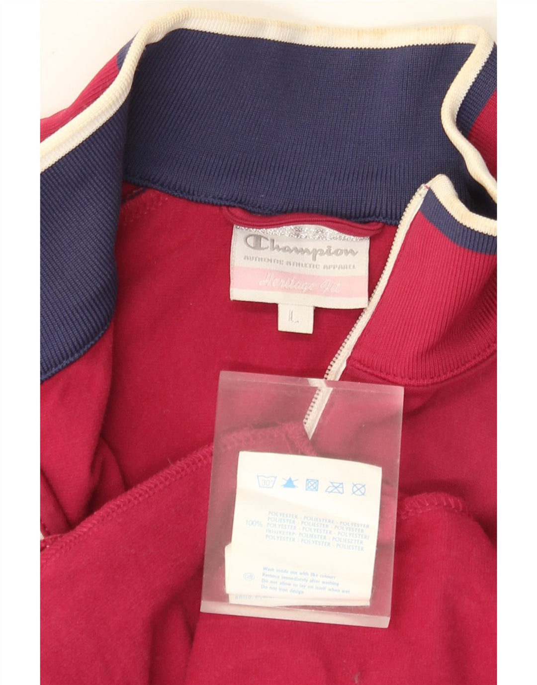 CHAMPION Chaqueta superior de chándal Heritage Fit para mujer Reino Unido 40 Grande Rojo