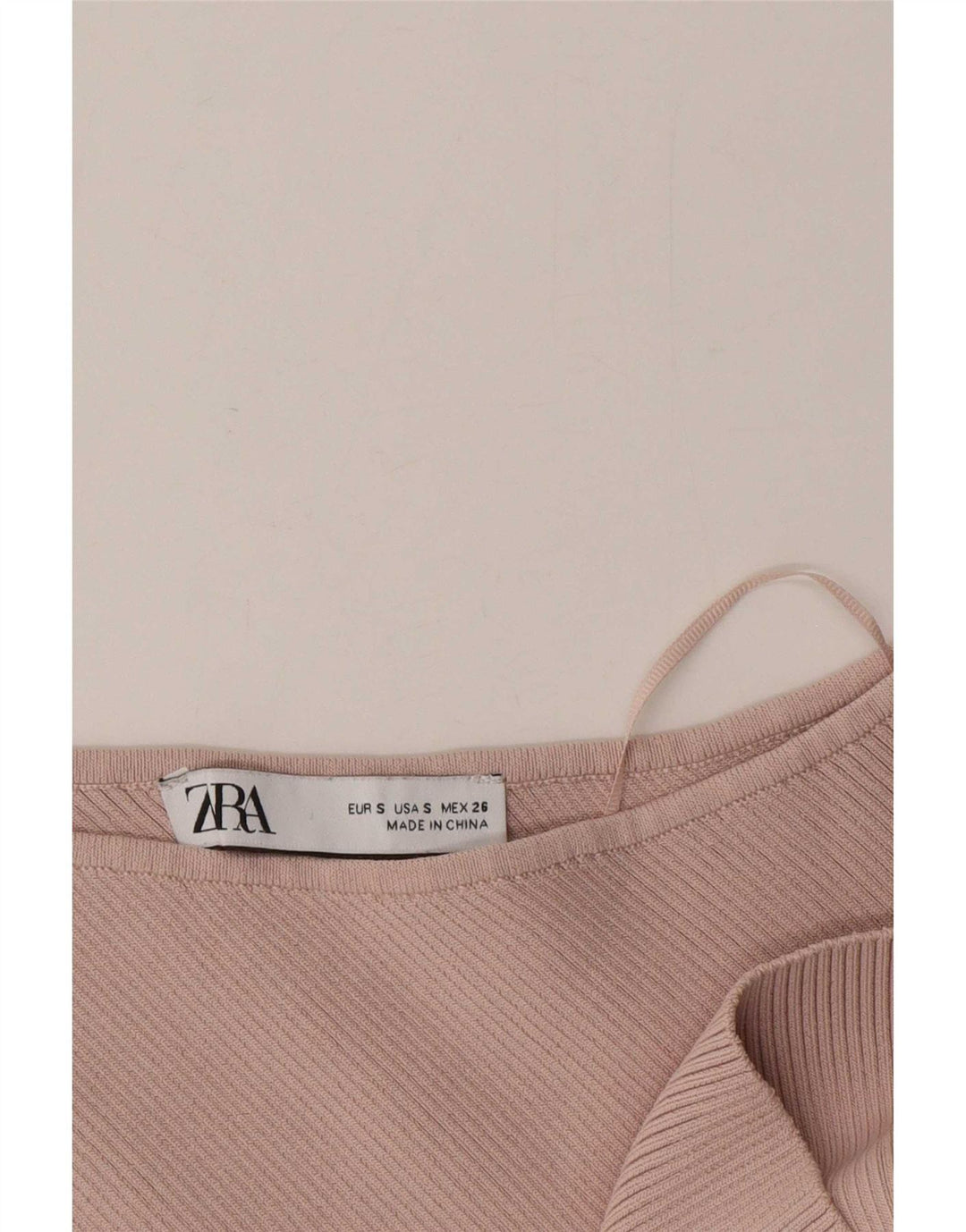 Zara Top Corto De Un Hombro Para Mujer UK 8 Small Viscosa Rosa