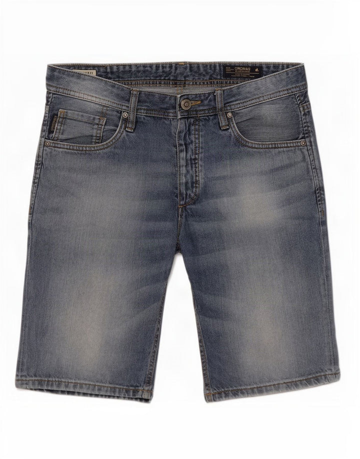 Jack & Jones Mens Shorts De Mezclilla Grande W36 Algodón Azul