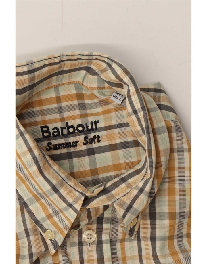 Camisa Barbour Hombre Cuadros Beige Grande
