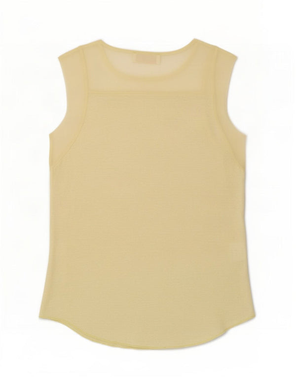 Zara Mujer Chaleco Top UK 10 Small Amarillo Moteado