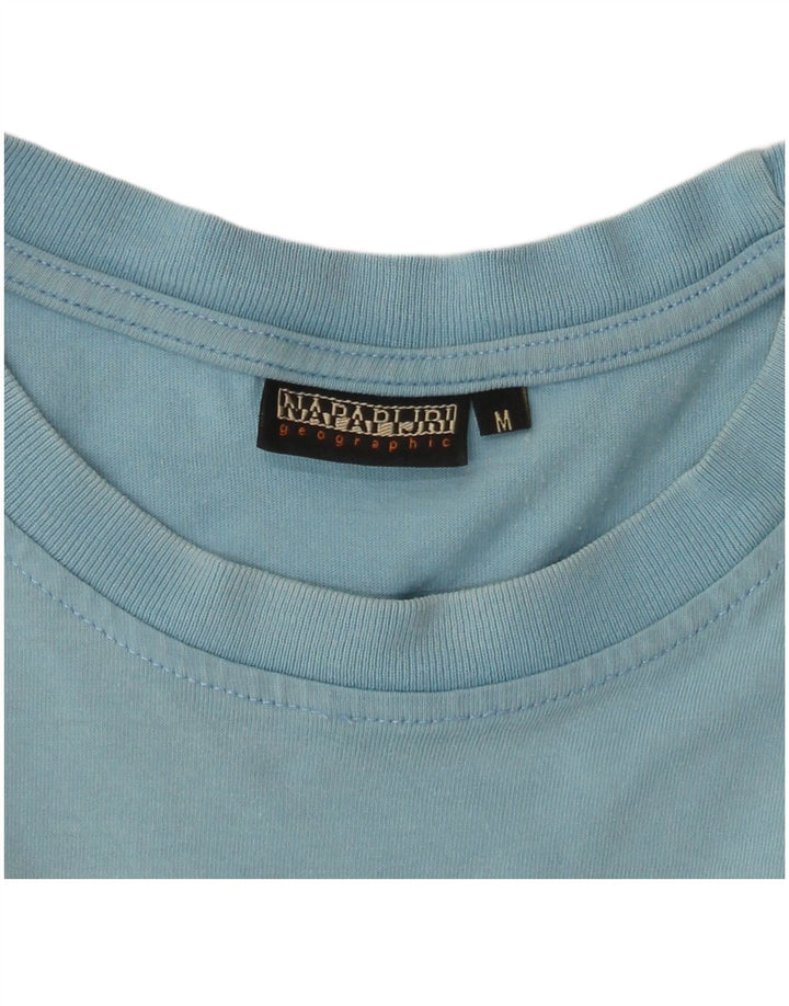 NAPAPIJRI Camiseta con gráfico geográfico para hombre Top azul medio