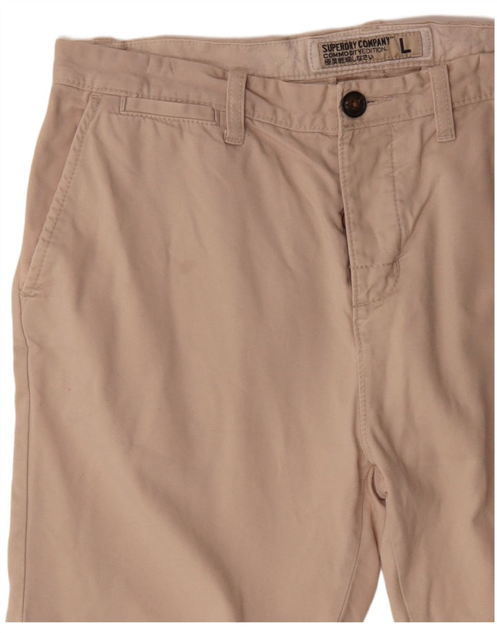 Superdry Chinos Cortos Para Hombre Grande W34 Algodón Beige
