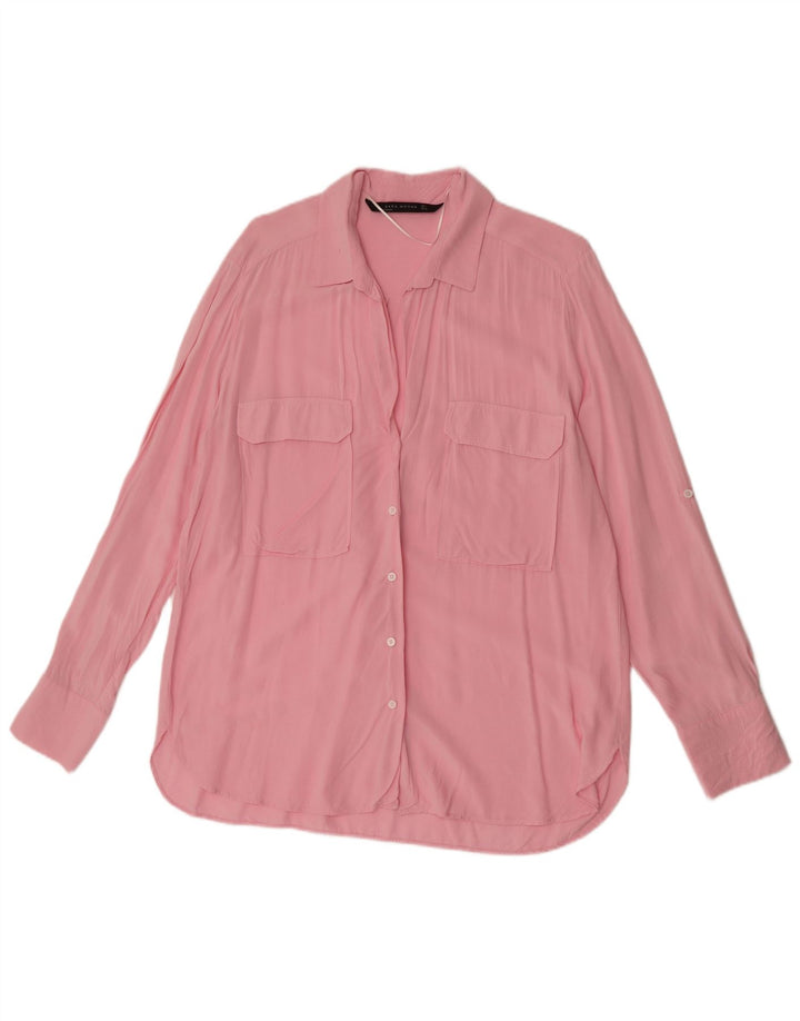 Zara Mujer Camisa UK 46 Grande Rosa