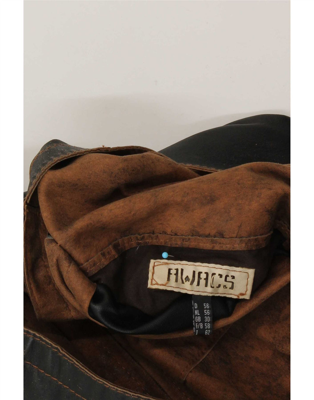 Chaqueta de cuero reversible para hombre vintage EU 56 3XL Marrón