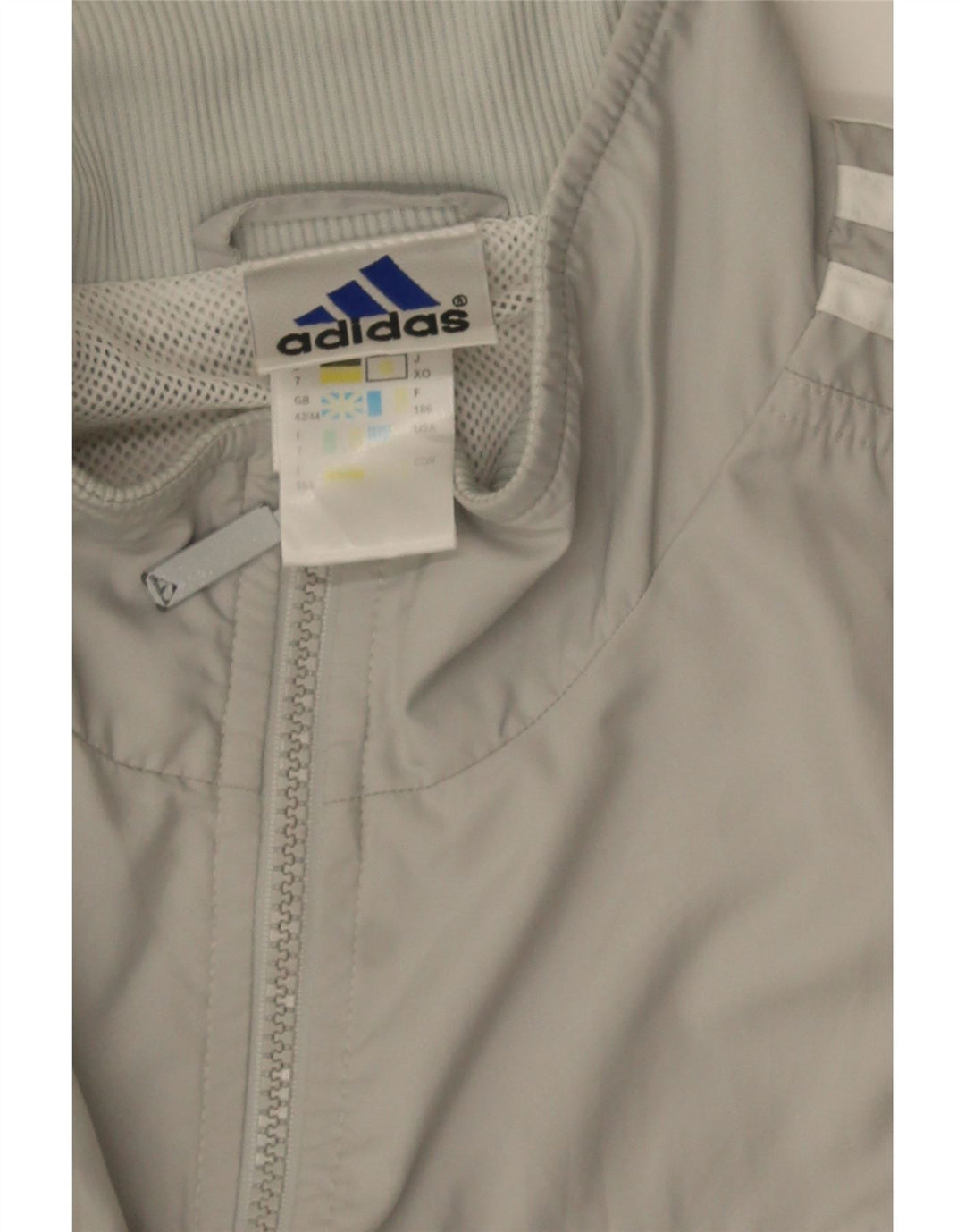 Adidas - Chaqueta de chándal para hombre, talla 42/44, poliéster gris grande
