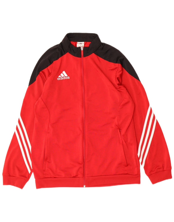 Adidas Hombre Chándal Top Chaqueta Medio Rojo Colorblock Poliéster