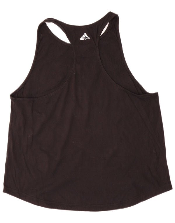 Adidas Camiseta sin mangas gráfica para mujer UK 24/26 2XL Algodón negro