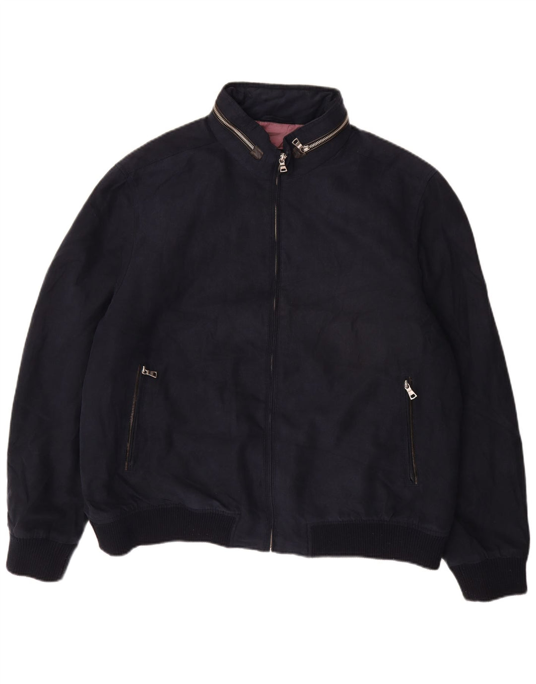 Vintage hombres bomber chaqueta Reino Unido 44 2XL azul marino