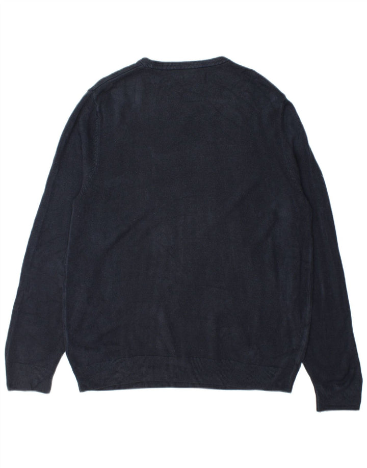 Marks & Spencer - Jersey de cuello redondo para hombre, talla grande, acrílico azul marino