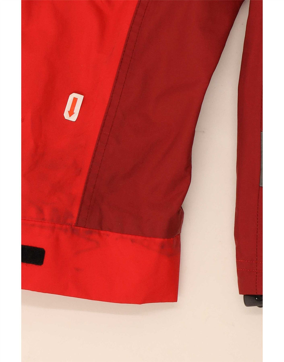 McKinley Chaqueta impermeable con capucha para mujer EU 40 Mediano Rojo Colorblock Poliamida
