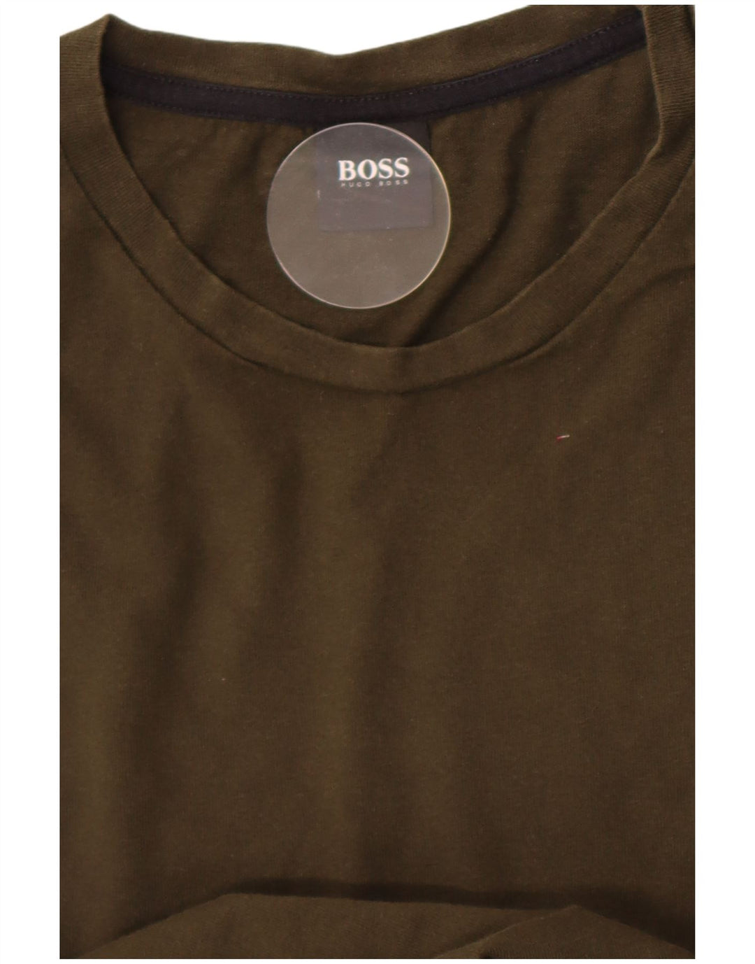 Camiseta Hugo Boss Hombre Manga Larga Algodón Caqui Medio