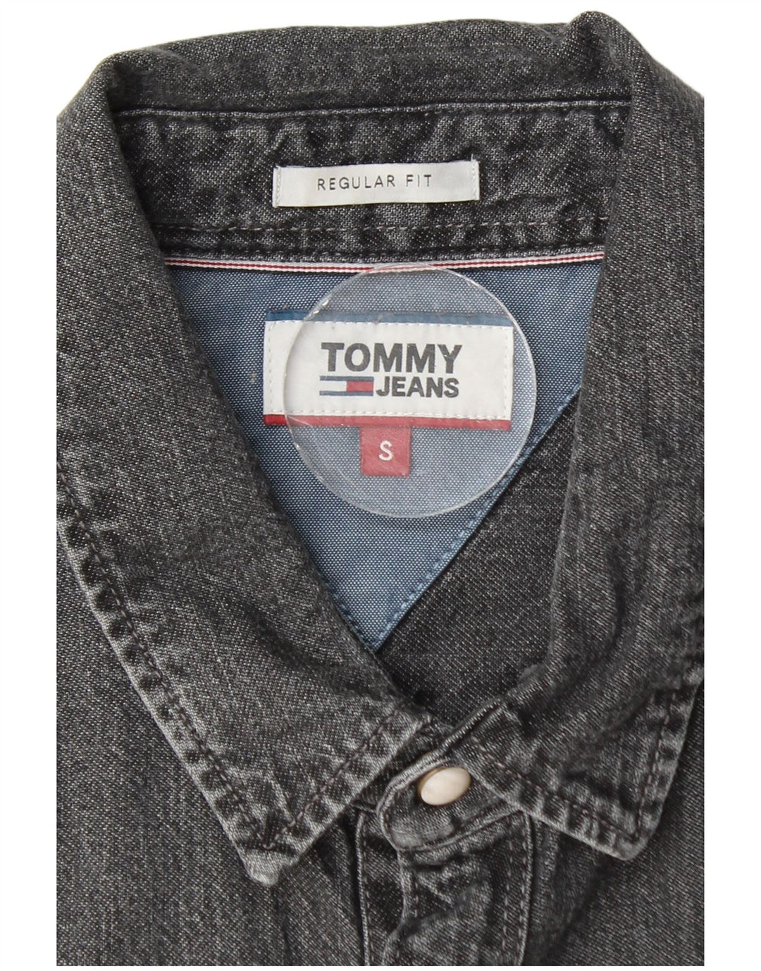 Tommy Hilfiger Camisa Vaquera Regular Fit para Hombre Algodón Gris Pequeño