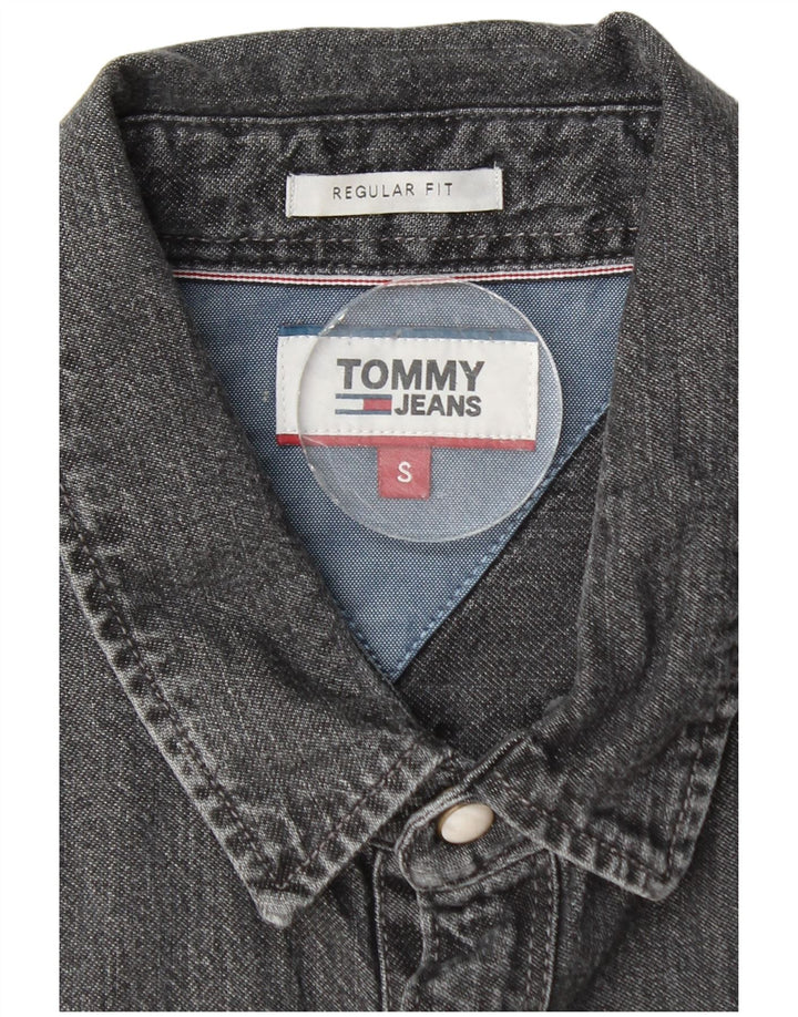 Tommy Hilfiger Camisa Vaquera Regular Fit para Hombre Algodón Gris Pequeño