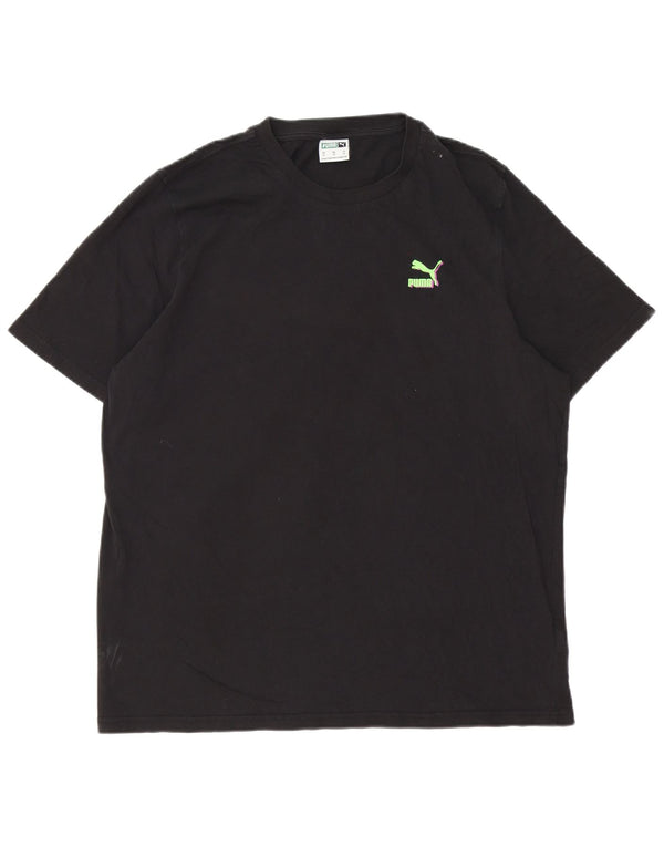 Puma Camiseta gráfica para hombre Top XL Algodón negro