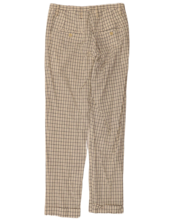 Vintage mujer recto chino pantalones IT 44 Medio W30 L31 Off White Check