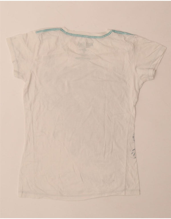 Hard Rock Cafe Mujer Hamburgo Camiseta Gráfica Top UK 12 Medium Blanco Algodón