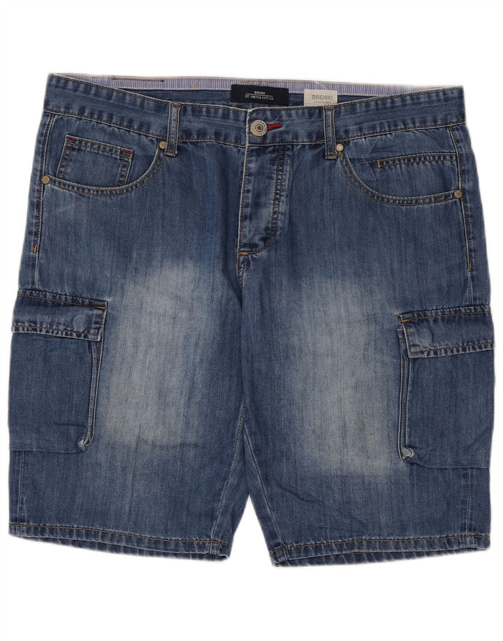 Brugi Mens Cargo Denim Shorts W36 Grande Azul