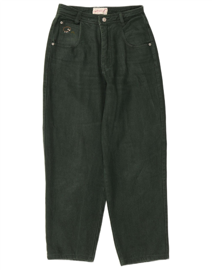 PETRESSA Vaqueros cónicos de cintura alta para mujer EU 36 Small W26 L26 Algodón verde