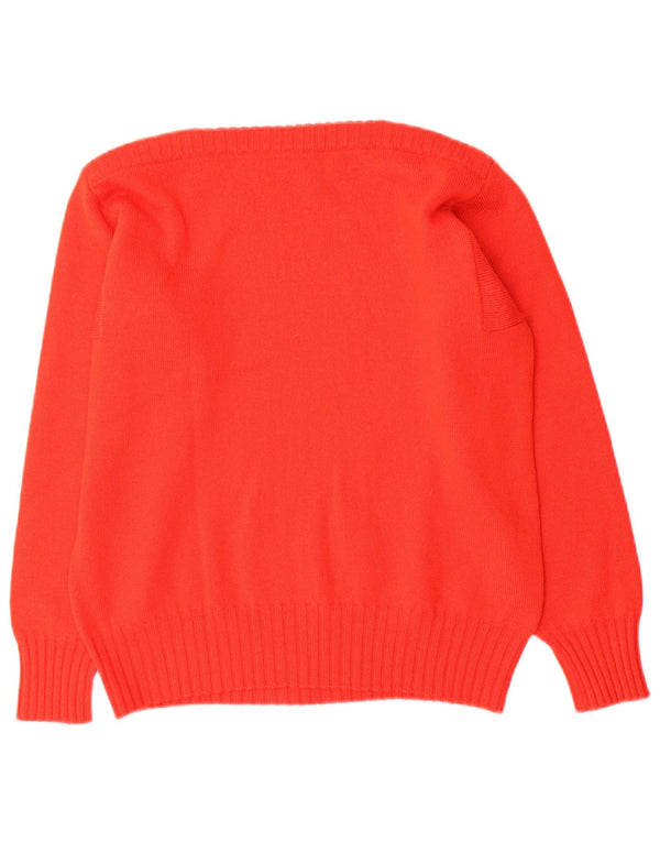 Luisa Spagnoli Jersey con Cuello Barco para Mujer UK 40 Lana Roja Mediana