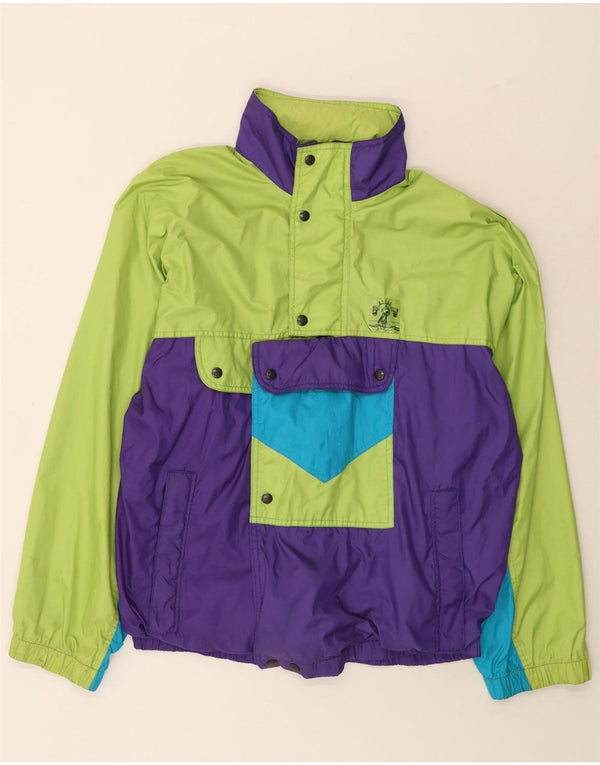 Brugi Chaqueta impermeable tipo jersey para hombre UK 40 Large Púrpura Colorblock Poliamida