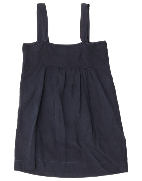 Ralph Lauren Blusa sin mangas para mujer Top UK 12 Seda azul marino medio