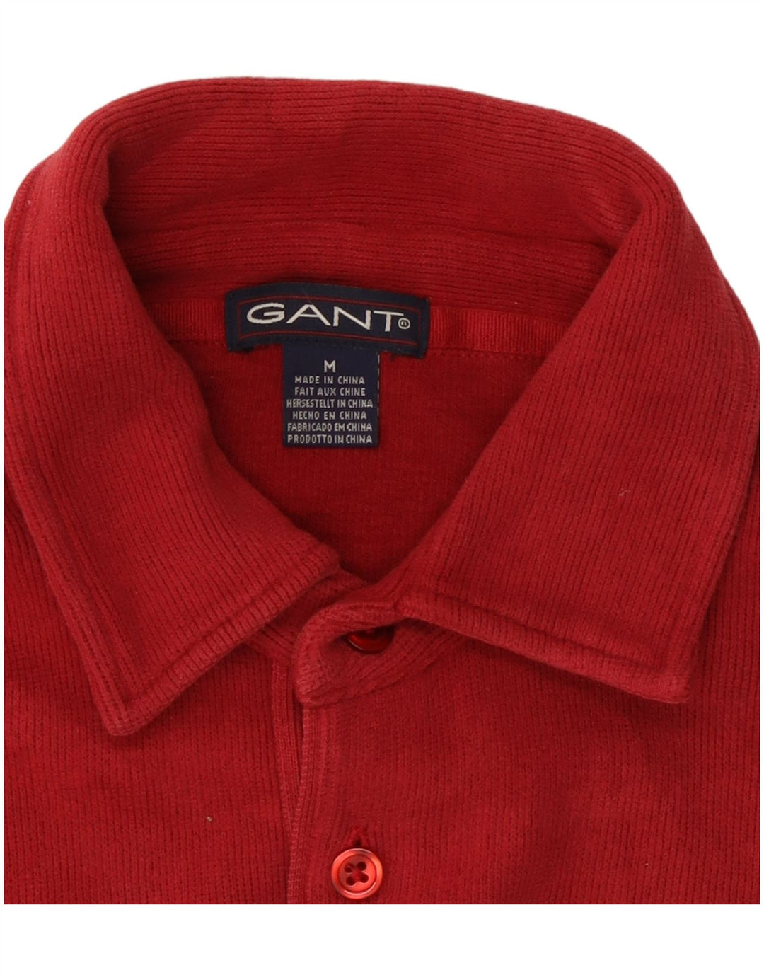 Gant Jersey De Cuello Polo Para Hombre Jersey De Algodón Rojo Medio