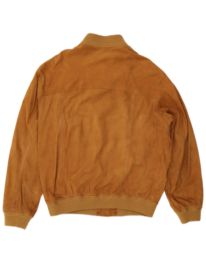 Vintage hombres ante bomber chaqueta IT 56 3XL cuero marrón