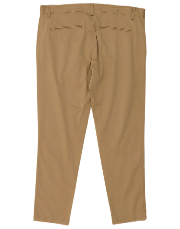 Zara Mens Slim Chino Trousers EU 42 Large W32 L27 Beige Cotton