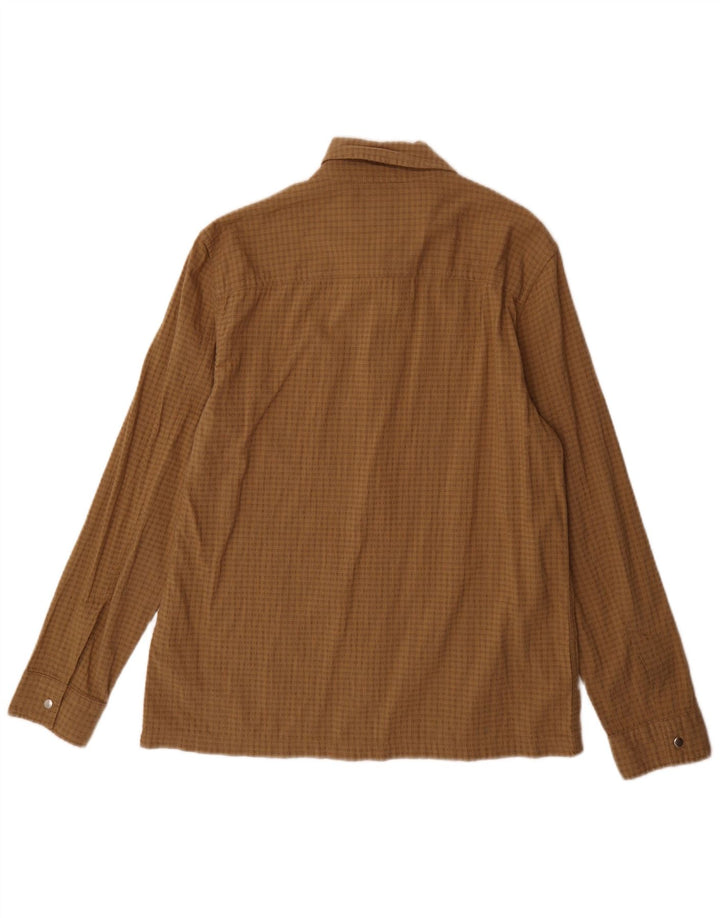 Marks & Spencer Camisa Sobrecamisa De Algodón A Cuadros Marrón Medio Para Hombre