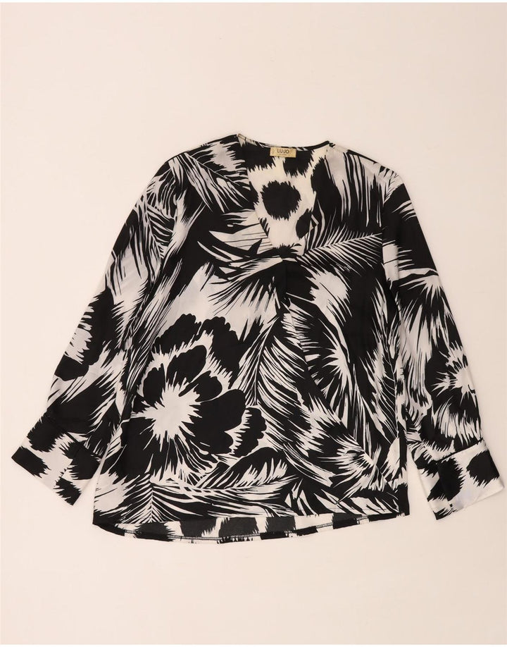 Liu Jo Blusa de manga larga para mujer UK 44 Medium Black Floral