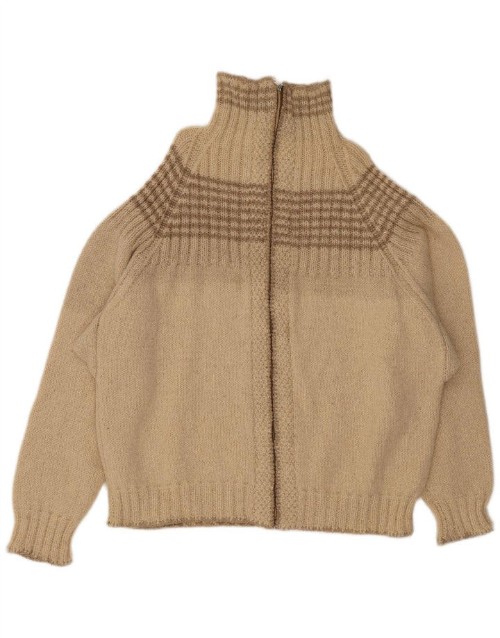 Vintage hombres Cardigan suéter grande beige