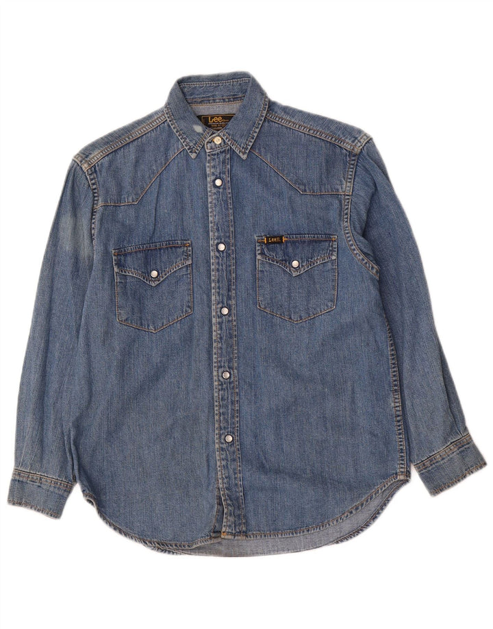 Lee Camisa Vaquera para Niños 9-10 Años Small Azul Algodón