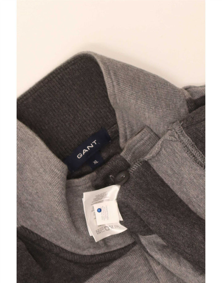 Gant Jersey De Cuello Con Botones Para Hombre XL Gris Algodón A Rayas