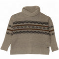 Weird Fish Suéter tipo jersey con cuello vuelto para mujer UK 40 Grande Gris Fair Isle