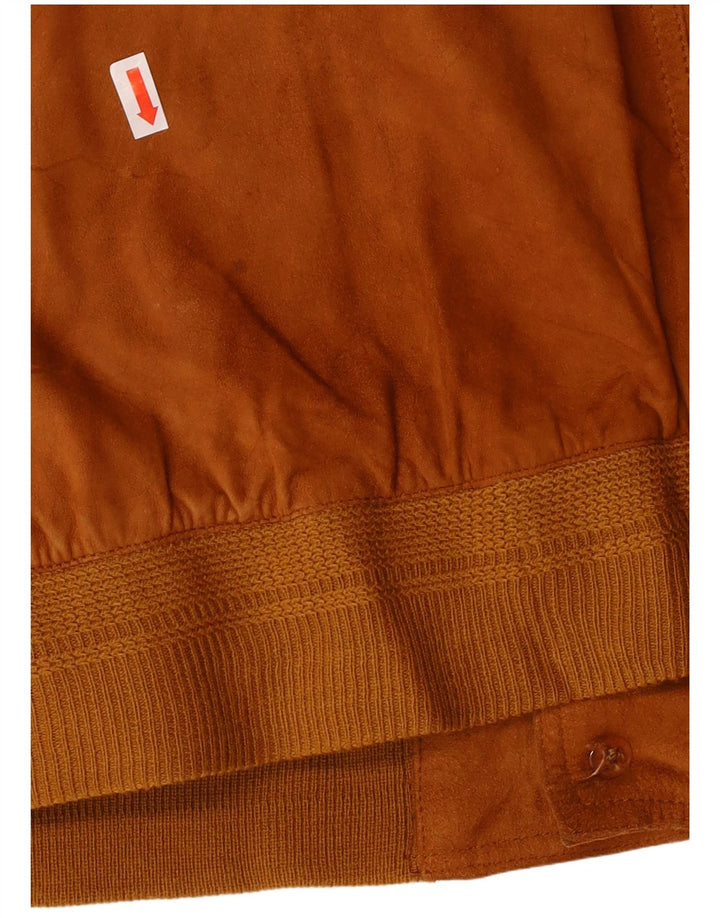 Vintage hombres ante bomber chaqueta IT 60 3XL cuero marrón