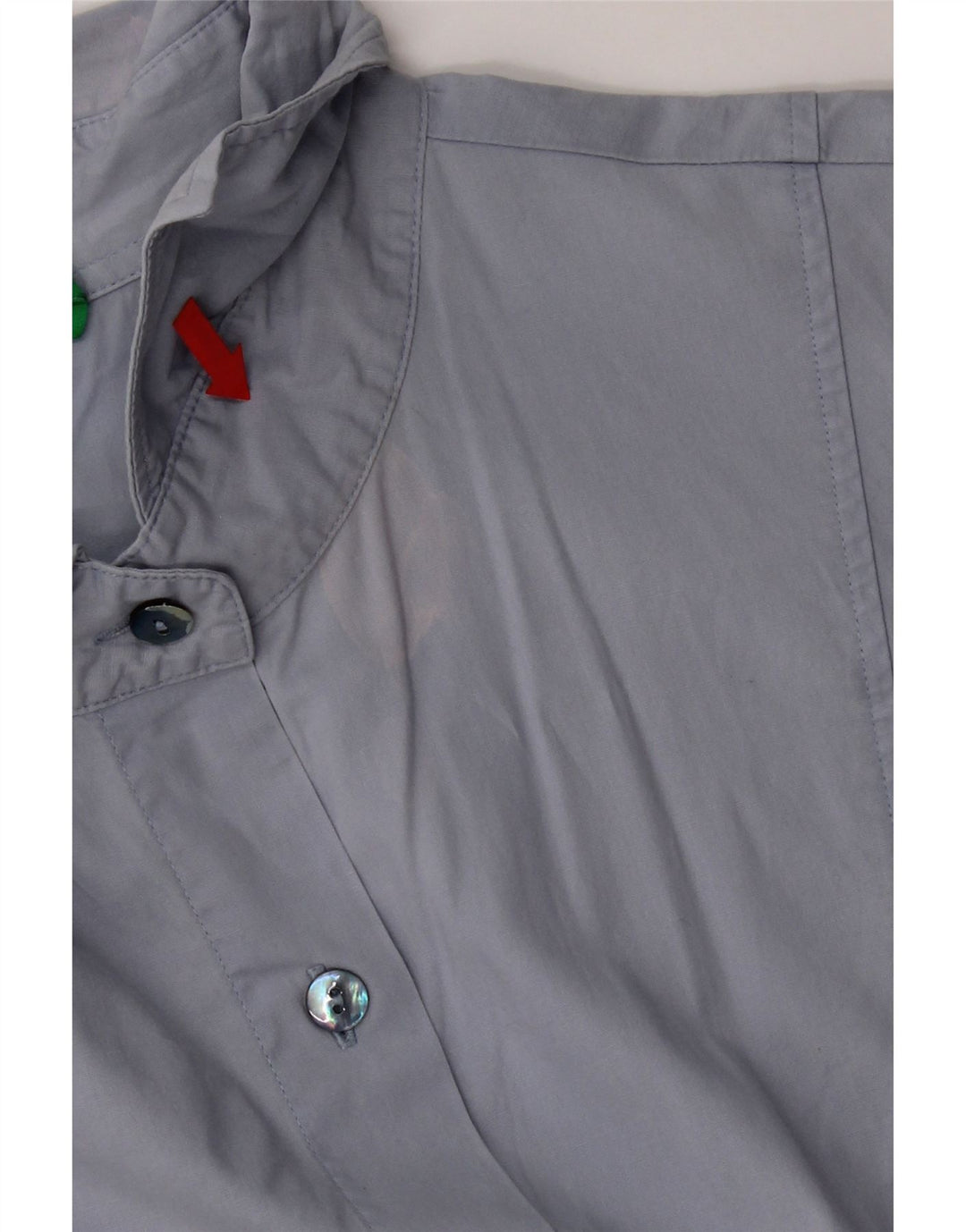 Benetton Camisa De Manga Corta Mujer ES 42 Azul Medio