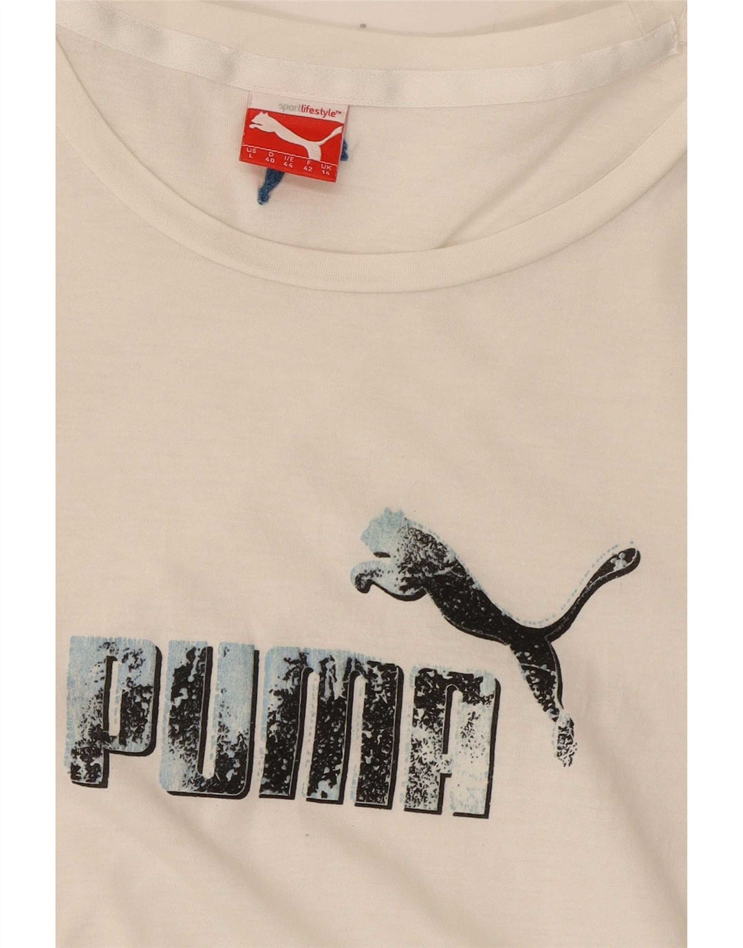Puma - Camiseta gráfica para mujer, talla 40, color blanco