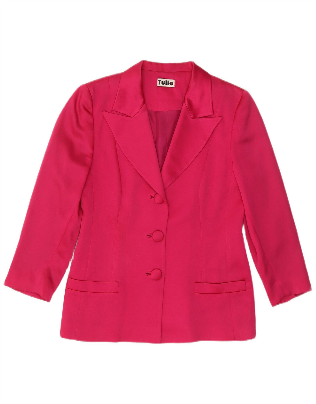 TULLO Chaqueta tipo blazer de 3 botones para mujer EU 38 Lana rosa mediana