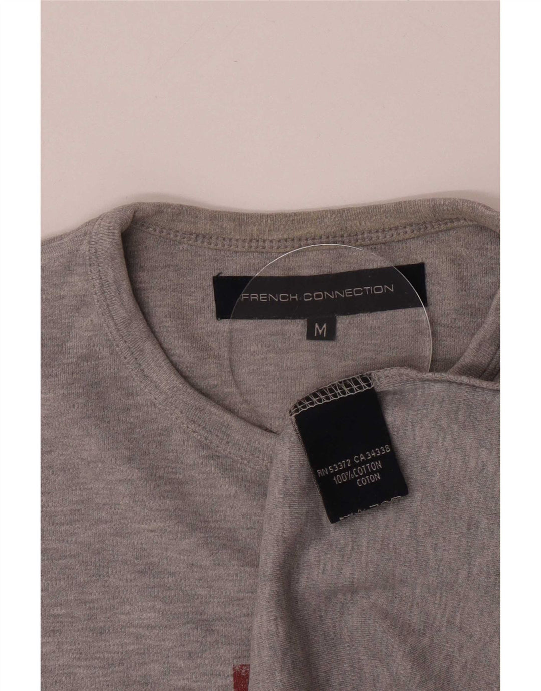 French Connection Camiseta gráfica para hombre Top de algodón gris medio