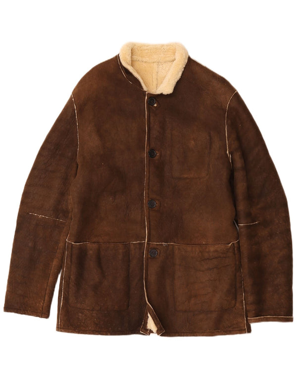 Grifoni Chaqueta de piel de oveja para hombre IT 50 Large Brown