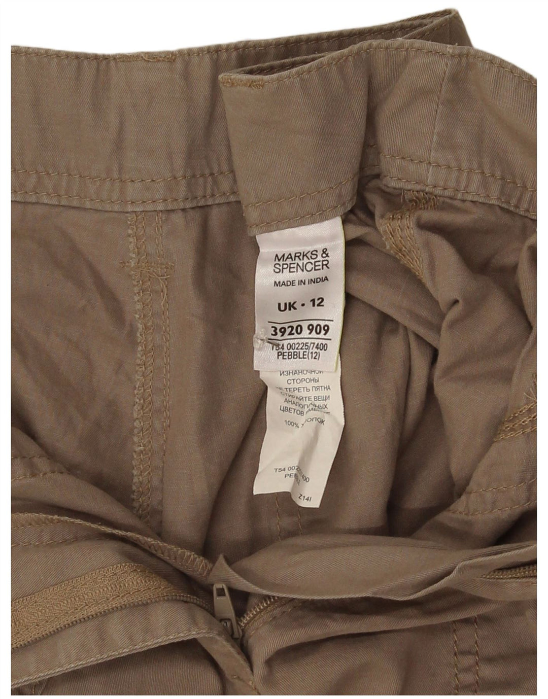 Marks & Spencer Pantalones cortos casuales para mujer UK 12 Medium W30 Algodón gris