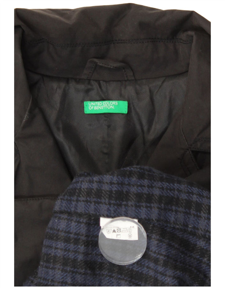 Gabardina Benetton Hombre IT 46 Large Negro