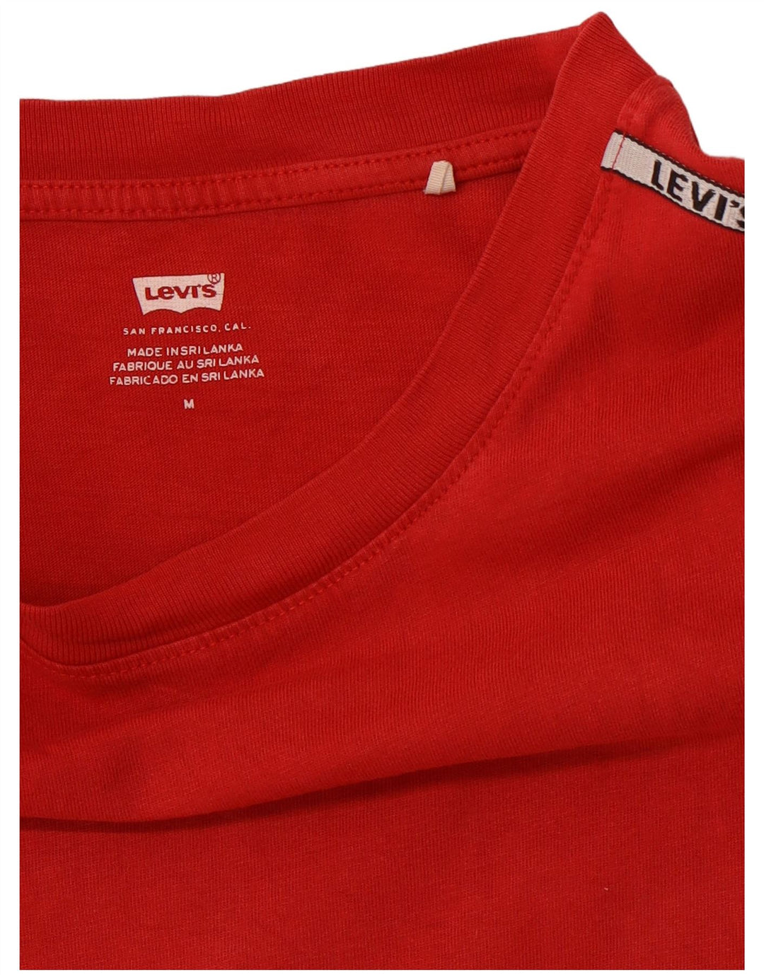 LEVI'S Camiseta corta para mujer UK 12 Medium Red Colourblock