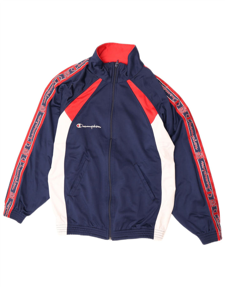 Champion Chaqueta Top De Chándal Con Gráfico Para Hombre Pequeño Azul Marino Colorblock
