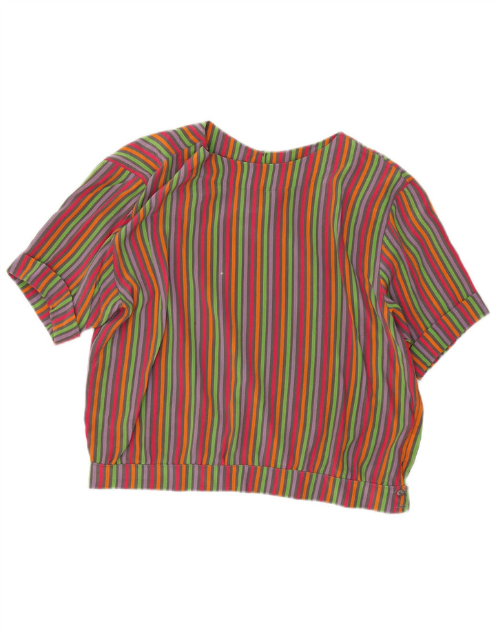 Marina Rinaldi Blusa corta para mujer Talla superior 21 Mediana Rayas multicolores