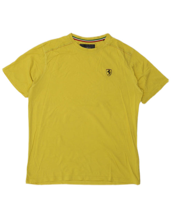 Camiseta Ferrari Hombre Top Grande Algodón Amarillo