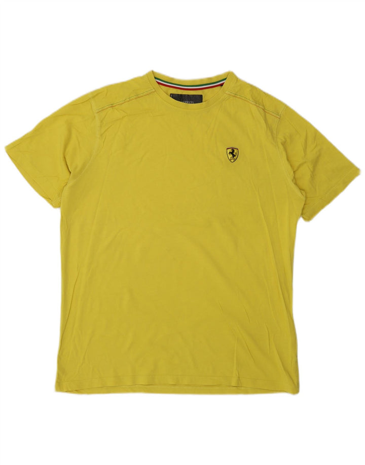 Camiseta Ferrari Hombre Top Grande Algodón Amarillo