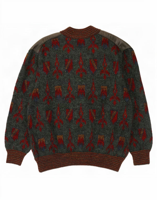 Ranger - Cárdigan con estampado abstracto para hombre, IT 52, poliamida verde grande