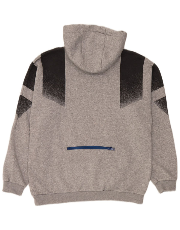 Adidas Hombre Sudadera Con Capucha Jersey Gris Medio Colorblock Algodón